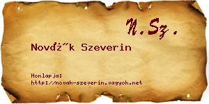 Novák Szeverin névjegykártya